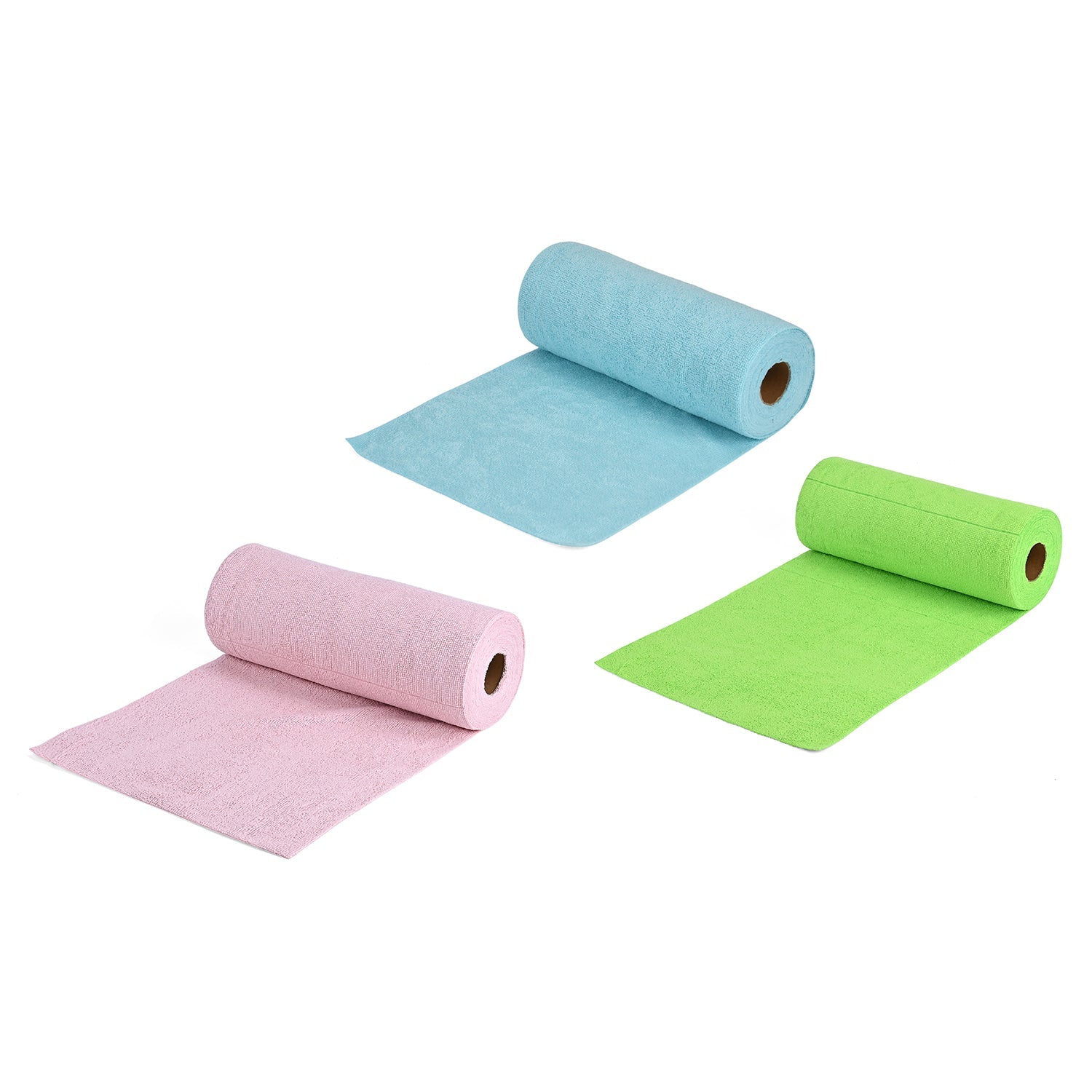 3 Pack - Tear-Away Reusable Multi-Purpose Microfiber Cleaning Cloths Roll - 30 Sheets