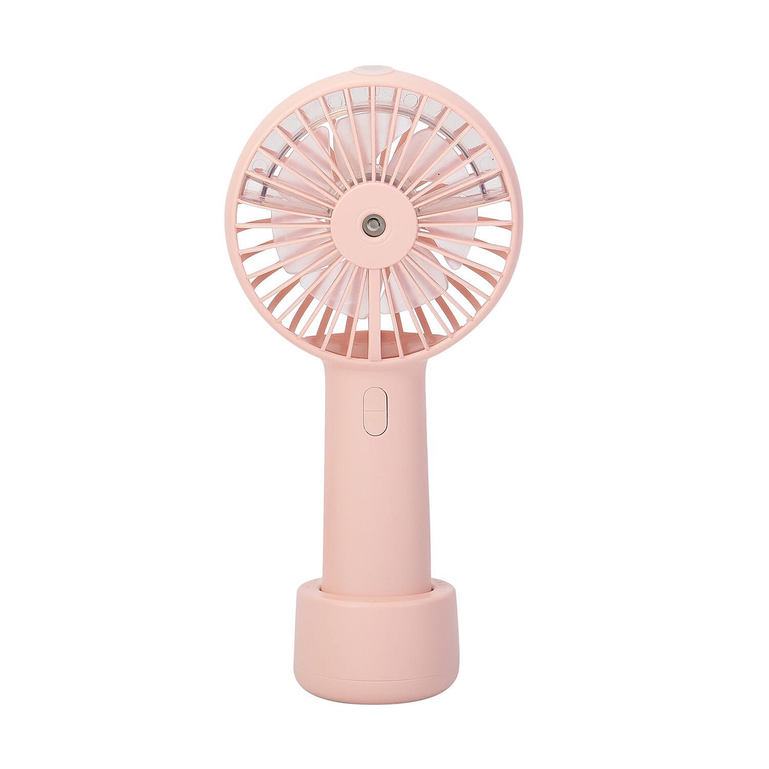 2 in 1 Mist Spray Fan with Detachable Base (Size 20x11x4 cm) - Pink - USB Charged
