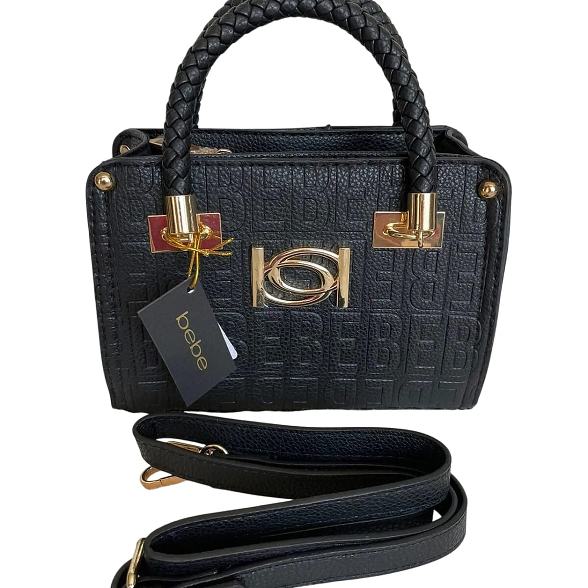 BEBE Leather Satchel (Size 3x8x5 cm) - Black