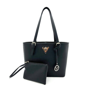 Valentino Orlandi Shoulder Structured Tote with Matching Wristlet Wallet Pouch