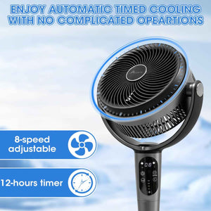 Alivio Pedestal Adujustable Circulator Air shower Fan with Remote Control