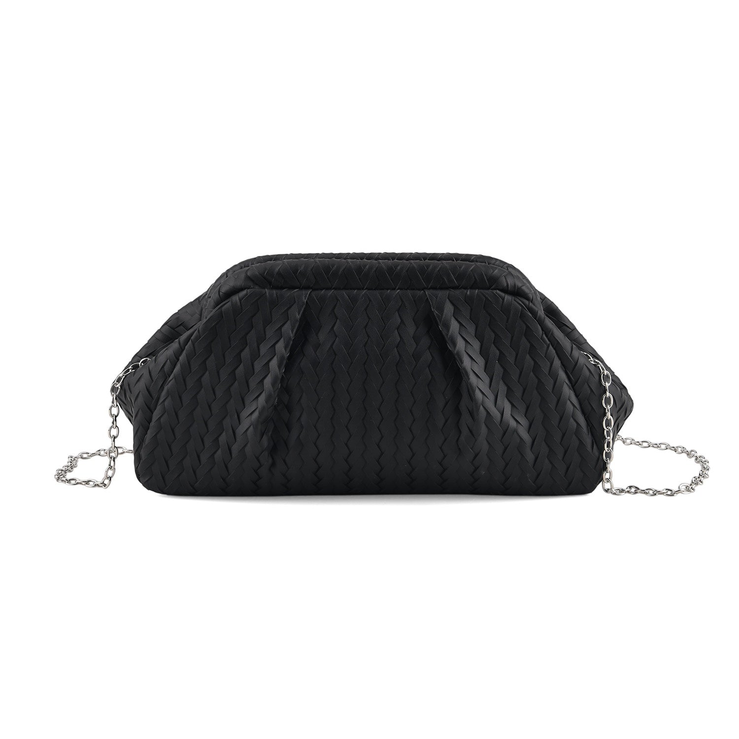 Women’s Structured PU Clutch Bag with Interior Slip Pocket