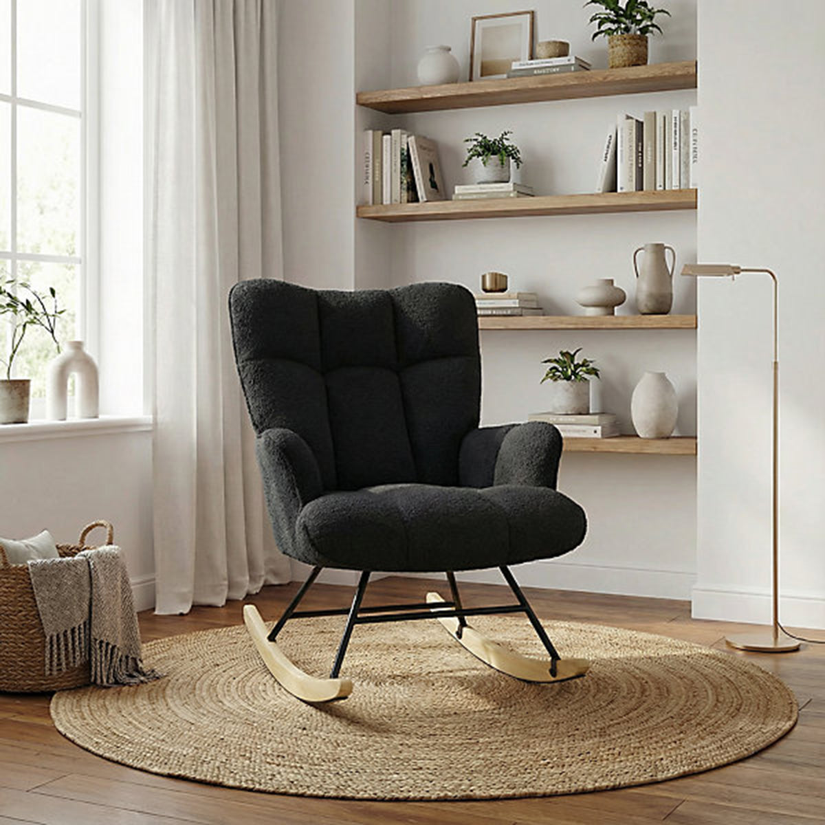 Alivio High-Back Rocking Armchair with Cushioned Seat