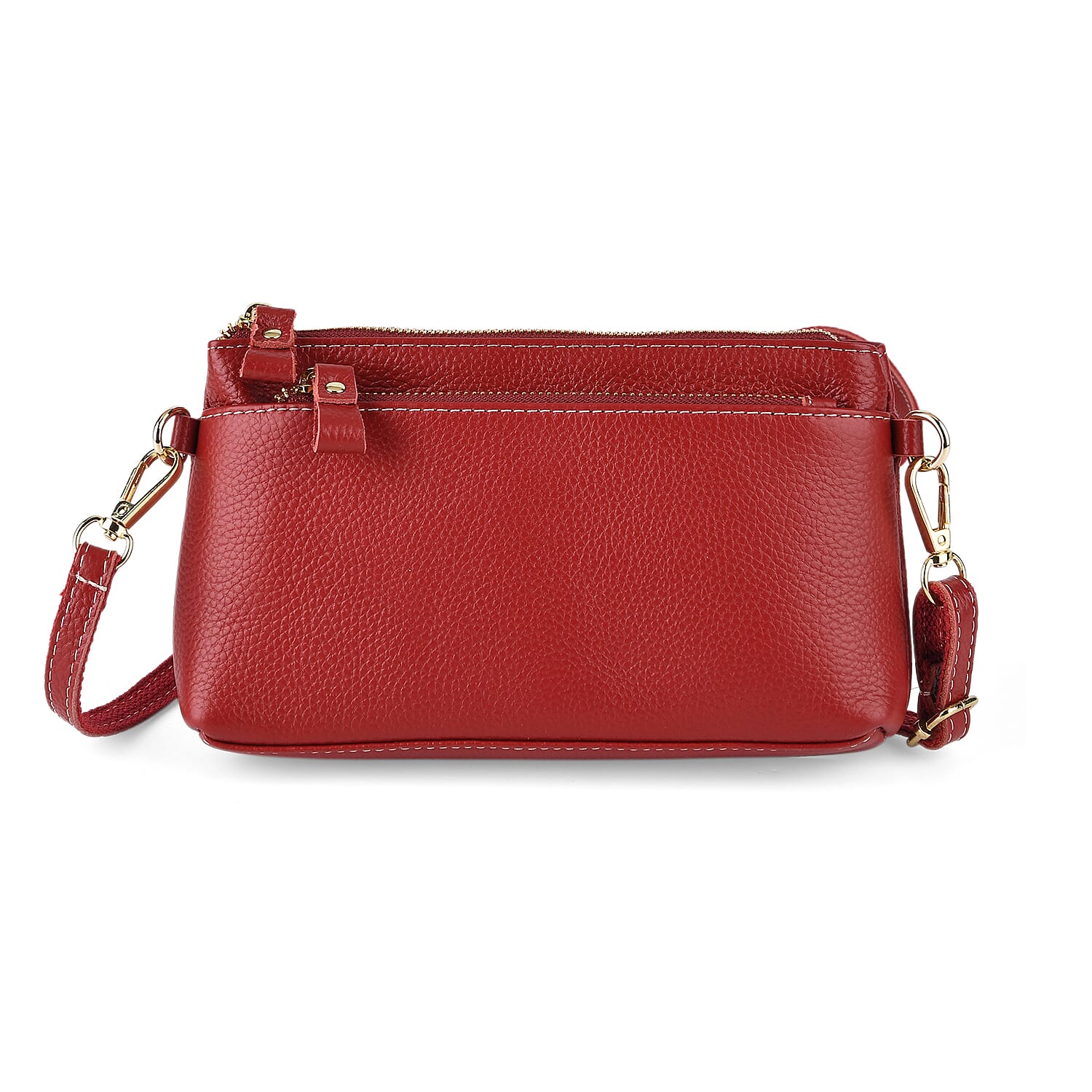 100% Exquisite Genuine Leather Premium Crossbody Bag 3-in-1 Clutch Wristlet