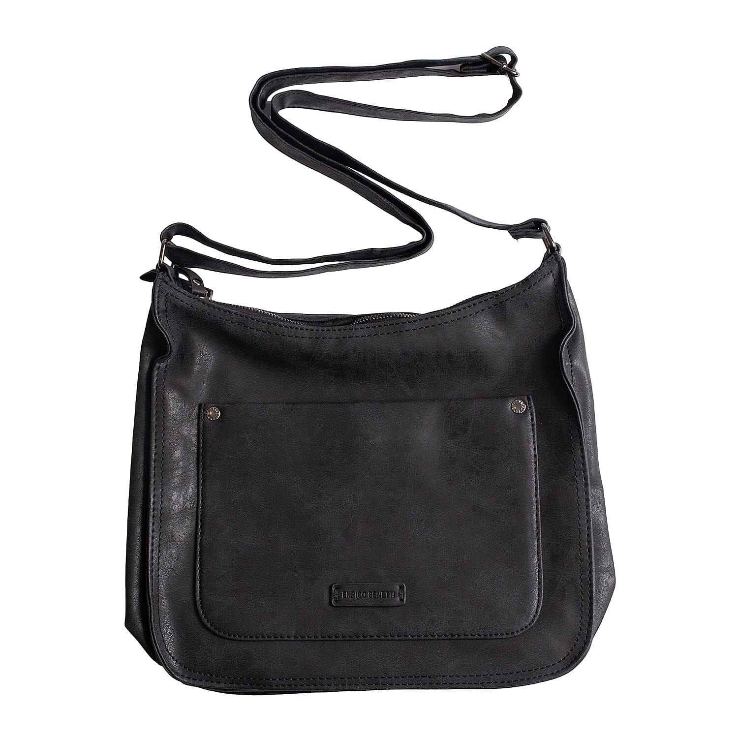 Designer Closeout - Enrico Benetti Leatherette Crossbody Bag with Shoulder Strap - Camel