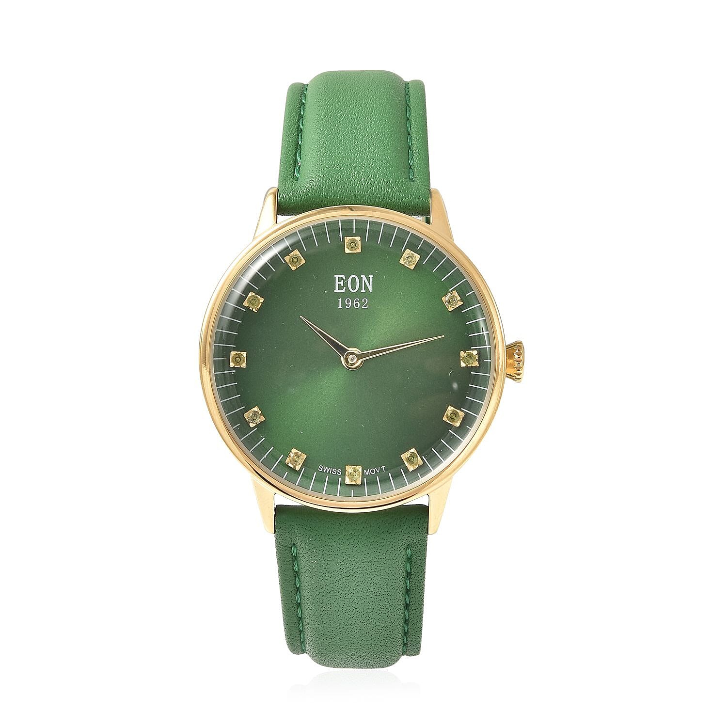 Green Sandstone Ladies Watch Pure White Stainless Steel