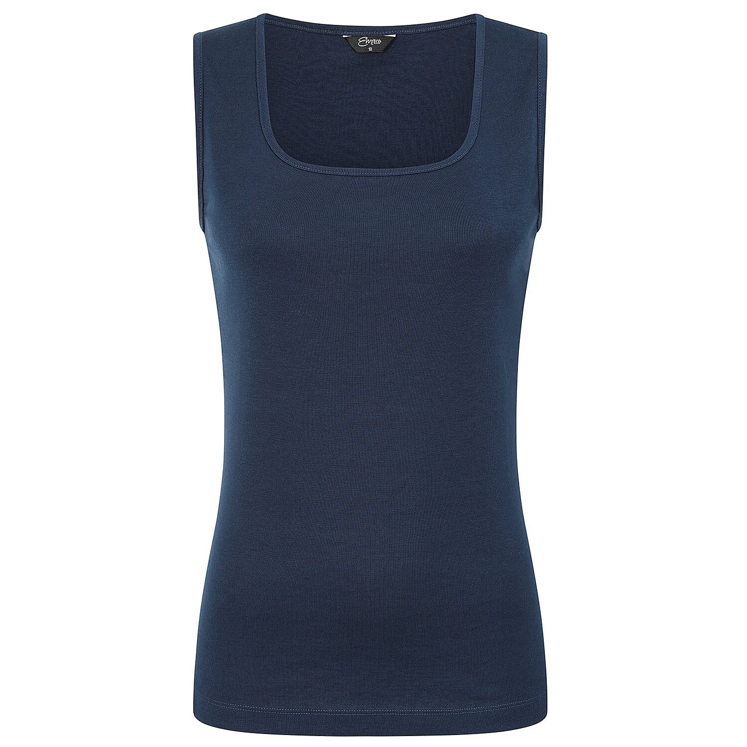 Emreco Square Neck Sleeveless Knitted Vest (Size 10) - Navy