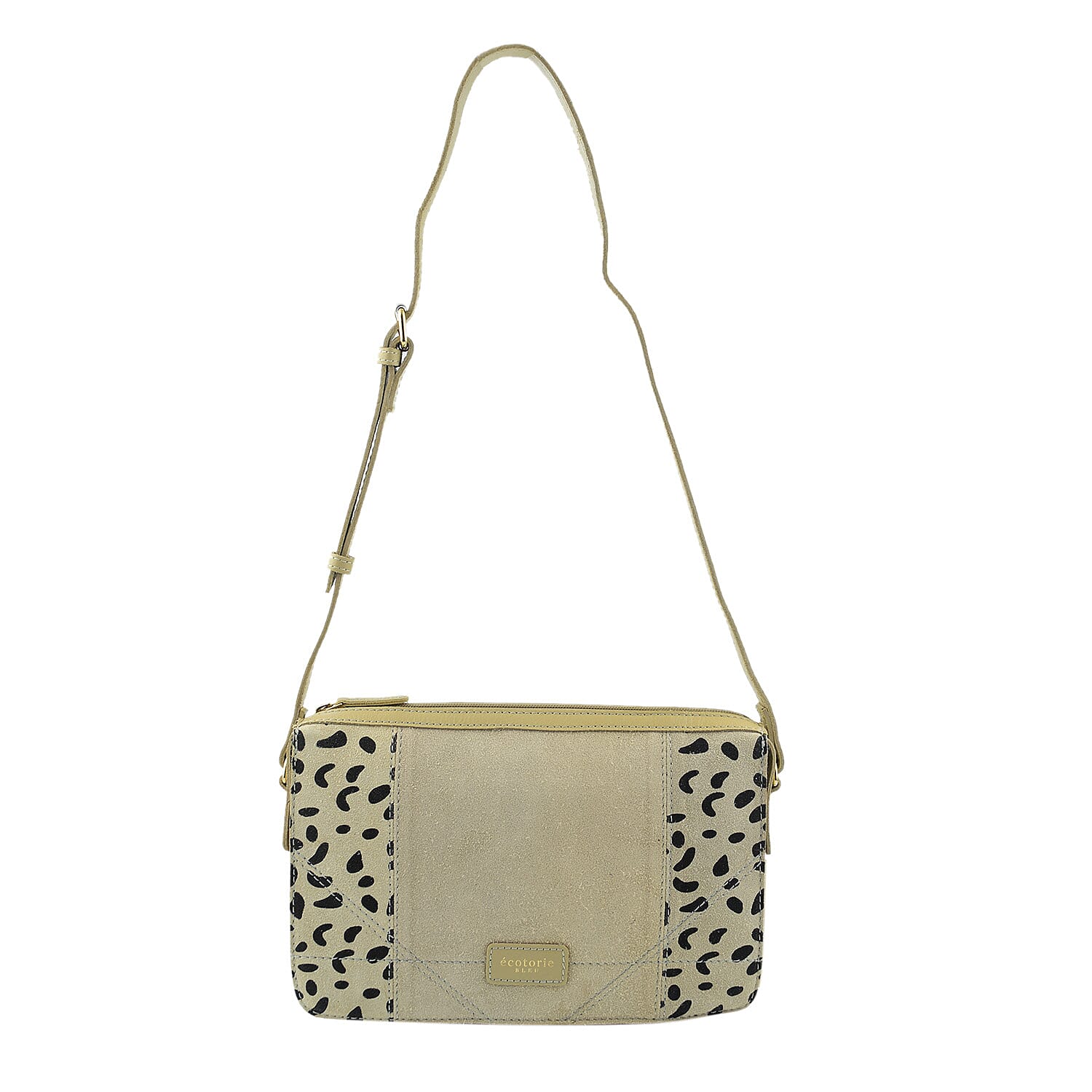 Leather Crossbody Bag - Beige