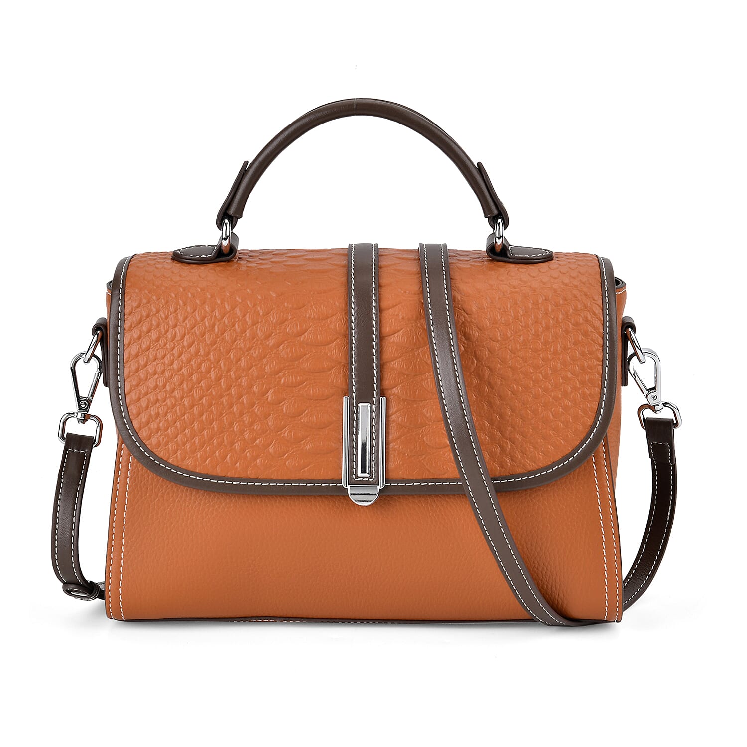Leather Snakeskin Crossbody Bag