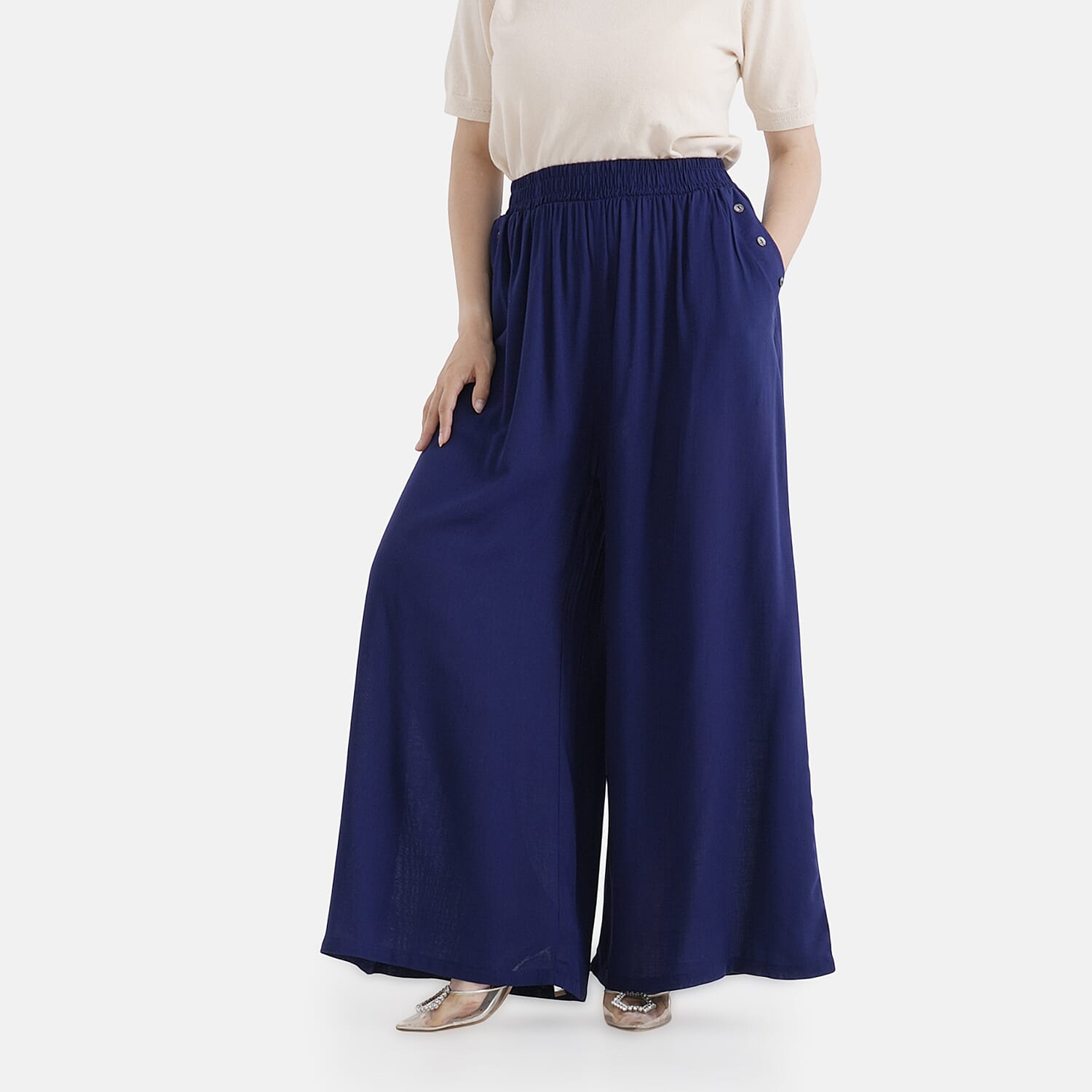 &Maisi Women’s Lightweight Wide-Leg Viscose Trousers