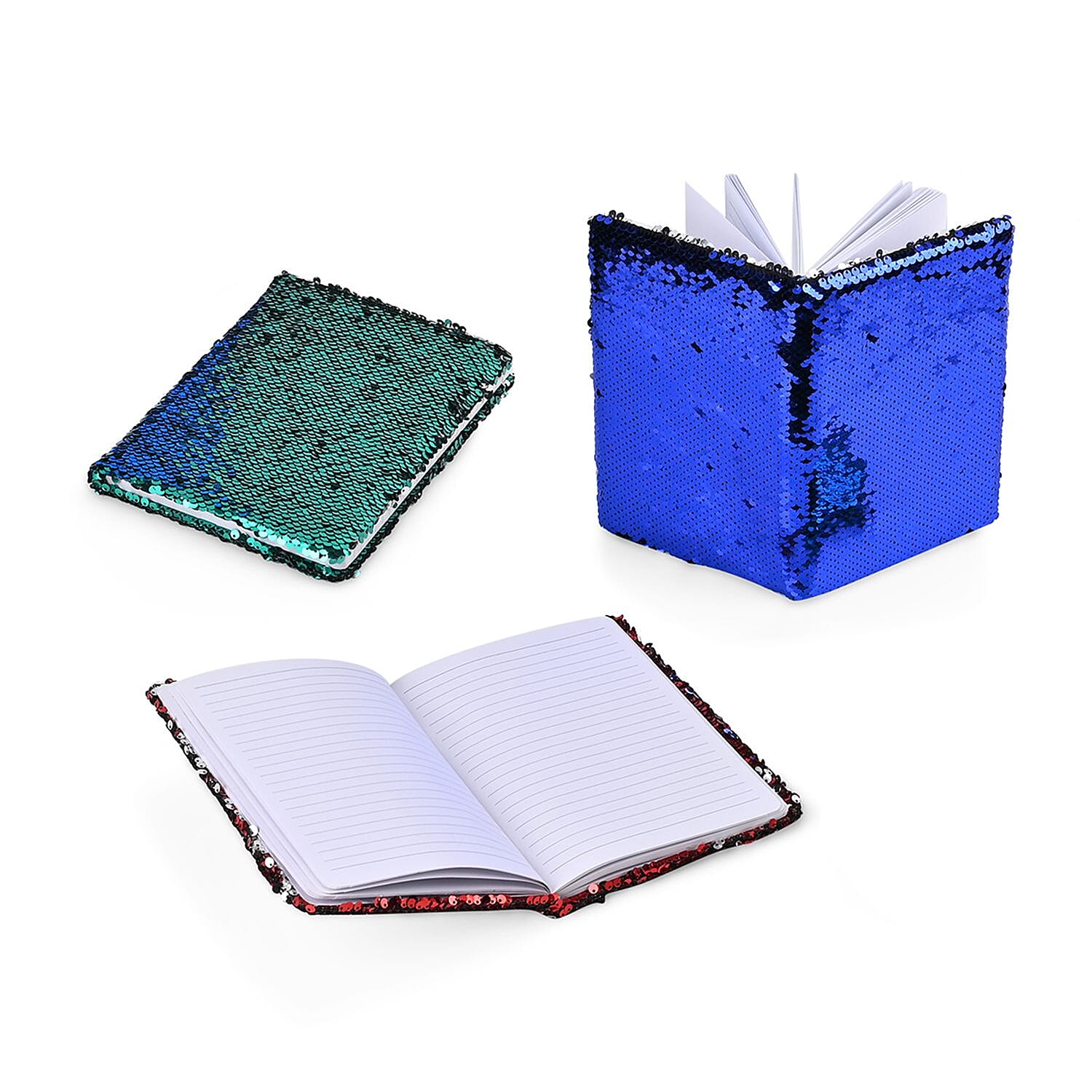 Set of 3 Exerz Reversible Sequin Notebook (Size-A5