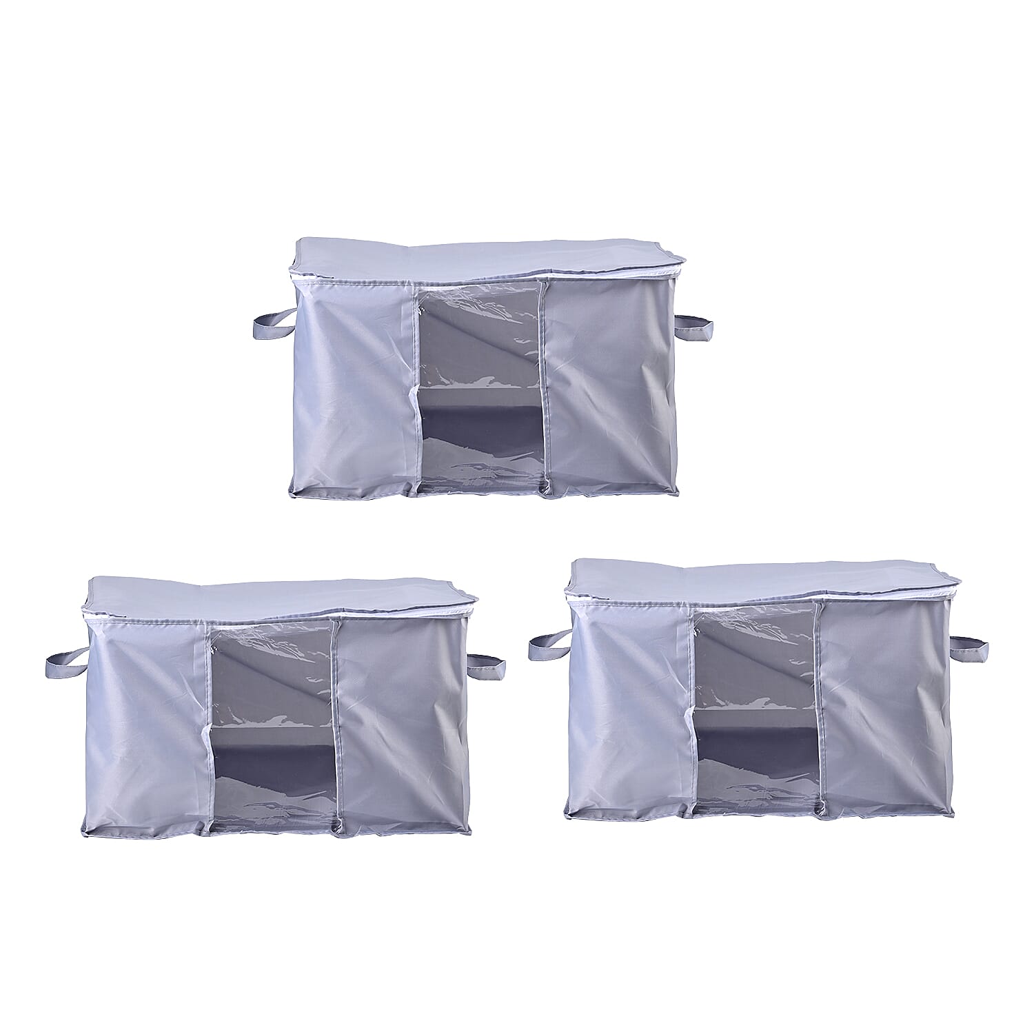 Set of 3 - Homesmart Stackable Storage Bags (Size 60x40x35 cm) - Grey