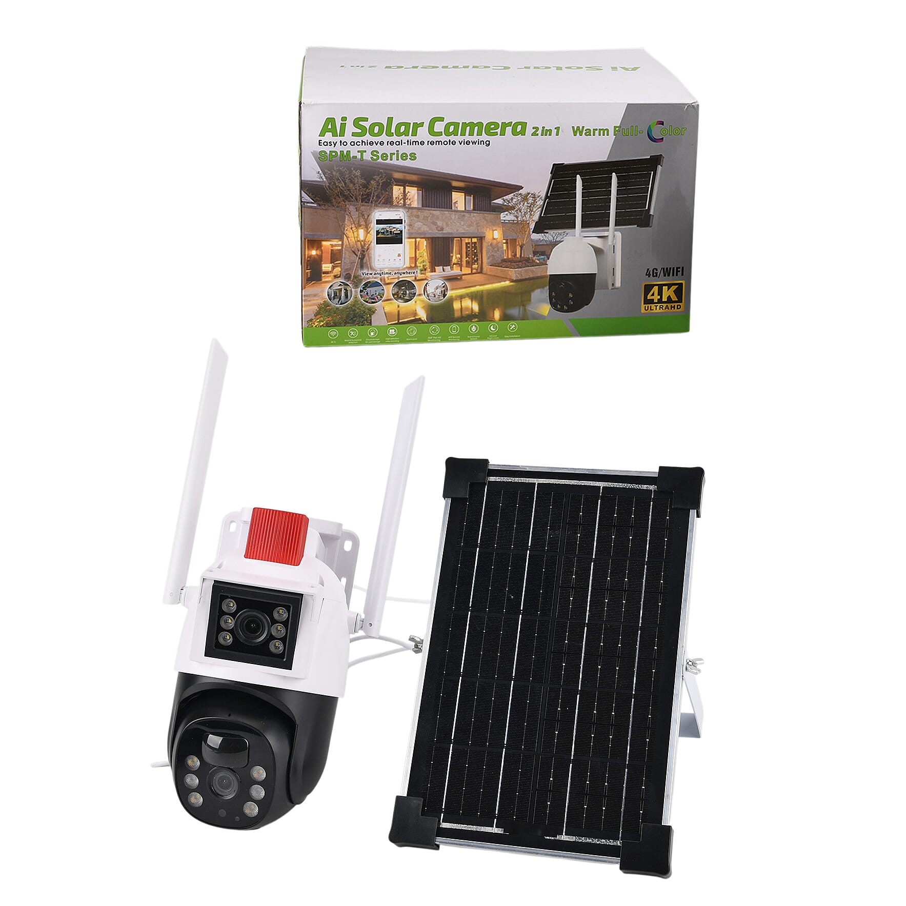 Solar Panel Dual HD Camera System with Night Vision
