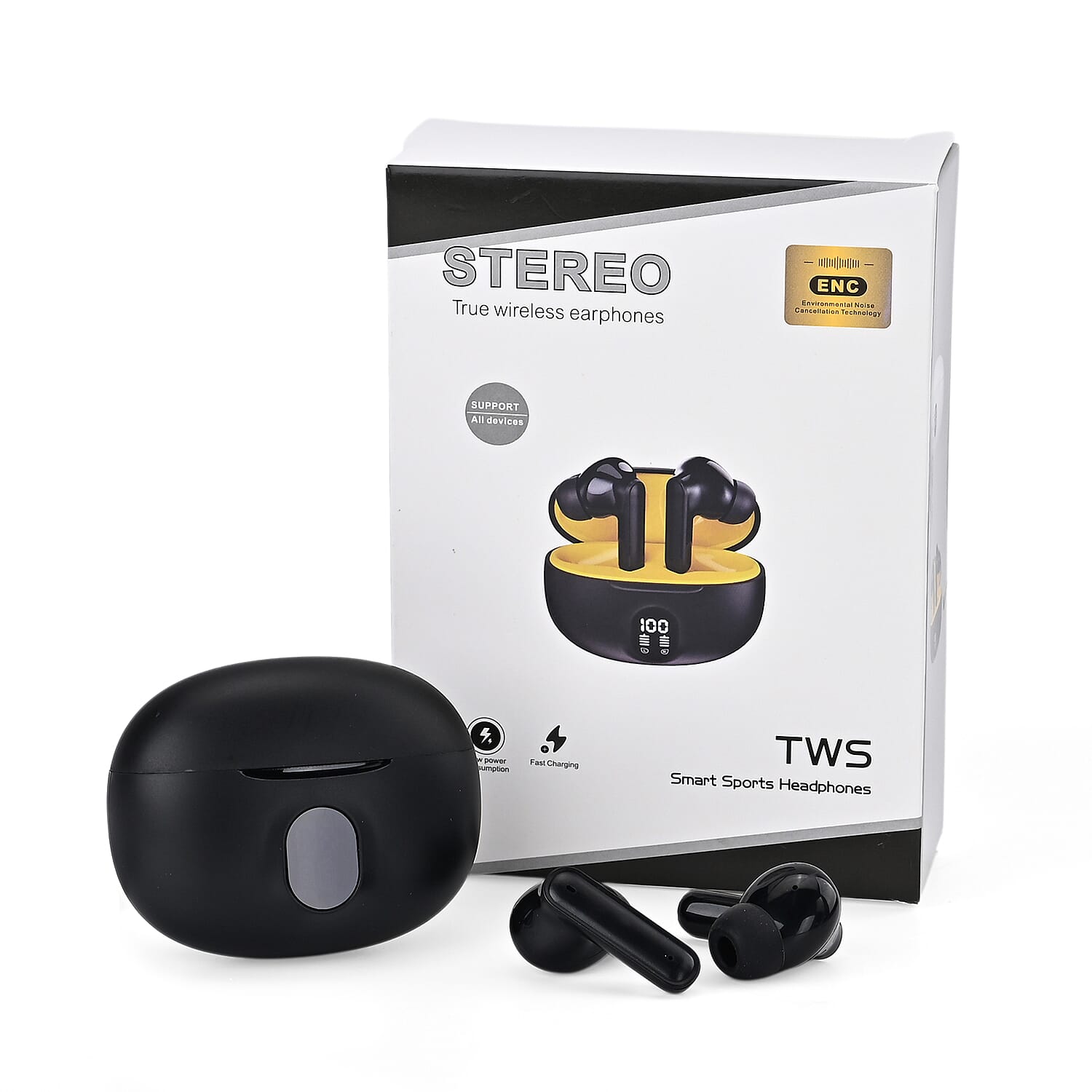 TWS True Wireless Earbuds - 200mAh Charging Case & 3-4 Hour Playtime