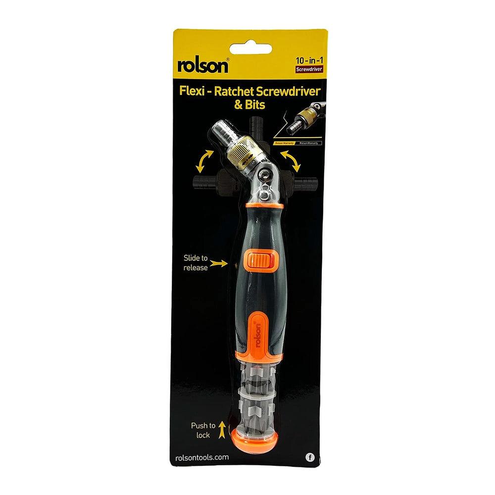 10-in-1 Flexi-Ratchet Screwdriver - Bits - Grey
