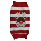 Reindeer Christmas Dog Jumper (Size Medium) - Red & White