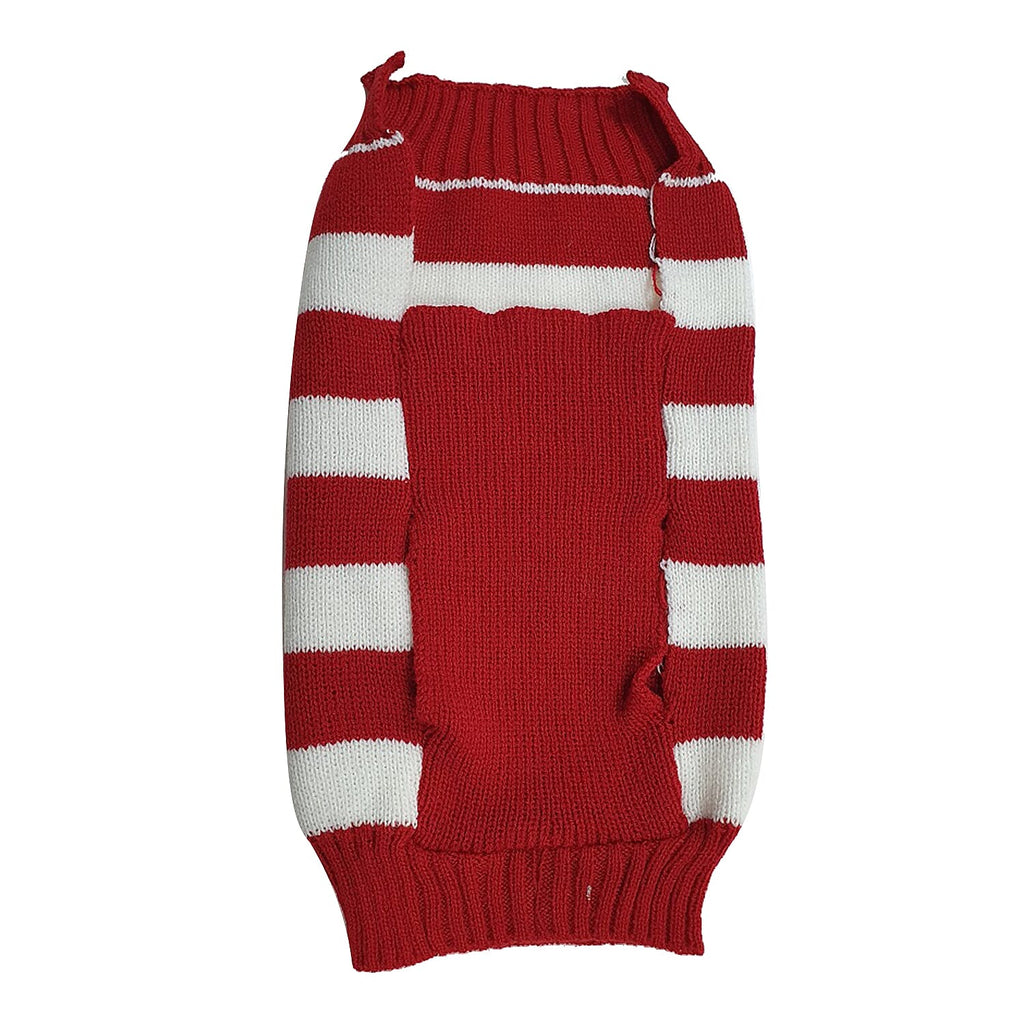 Reindeer Christmas Dog Jumper (Size Medium) - Red & White