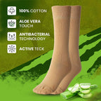 100% Cotton Aloe Fresh Socks (Size 4-8 ) - Beige