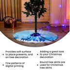 100% Cotton Forest and Deers Print Christmas Tree Skirt (Size 89Dia Cm) - Blue
