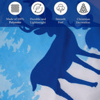 100% Cotton Forest and Deers Print Christmas Tree Skirt (Size 89Dia Cm) - Blue