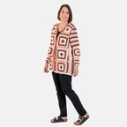 100% Cotton Hand Crochet Cardigan (One Size) - White and Multi