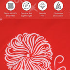 100% Cotton Reindeer Print Christmas Tree Skirt (Size 89Dia Cm) - Red