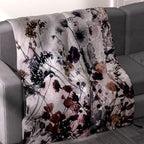 Luxurious 100% Cotton Slub Throw Blanket with Frill (Size 180x130 Cm) - Purple
