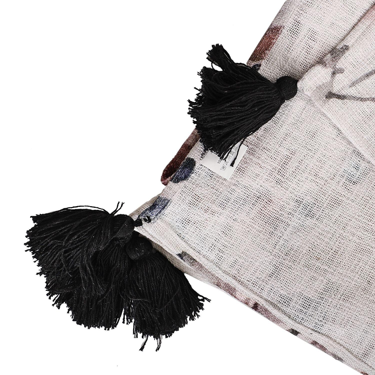 Luxurious 100% Cotton Slub Throw Blanket with Frill (Size 180x130 Cm) - Purple