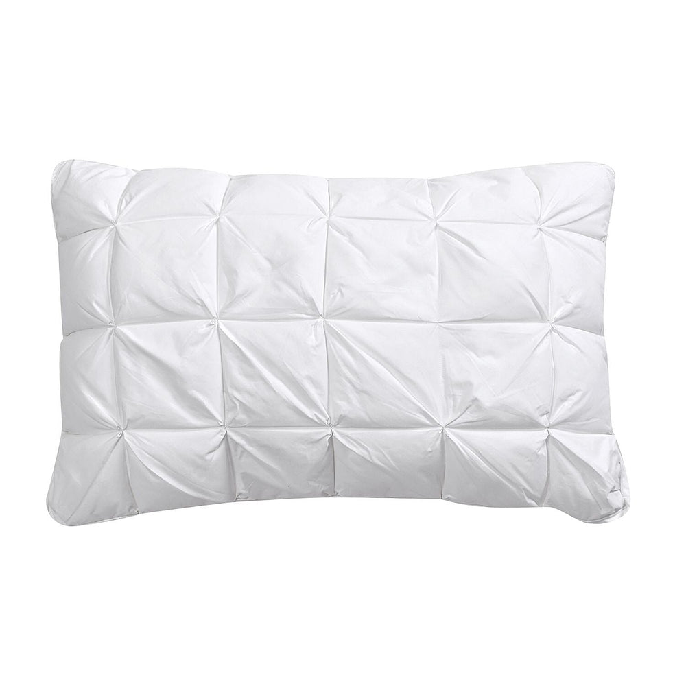 100% Cotton Square Pattern Goose down Soft Pillow (Size 74x48 cm) - White