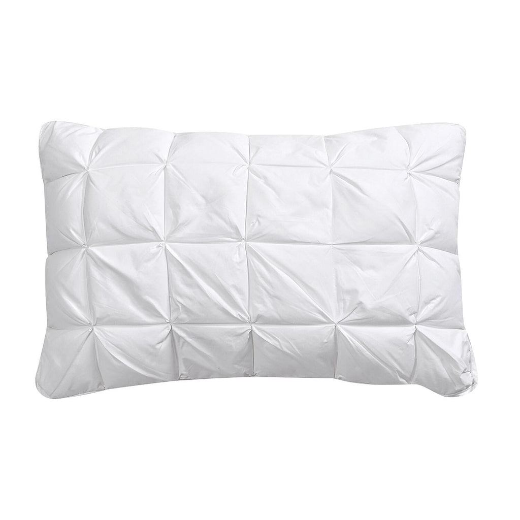 100% Cotton Square Pattern Goose down Soft Pillow (Size 74x48 cm) - White