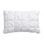 100% Cotton Square Pattern Goose down Soft Pillow (Size 74x48 cm) - White