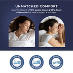 100% Cotton Square Pattern Goose down Soft Pillow (Size 74x48 cm) - White