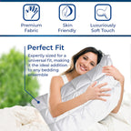 100% Cotton Square Pattern Goose down Soft Pillow (Size 74x48 cm) - White