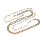 100% Crystal Glass Belt (Size 130 cm) - Gold