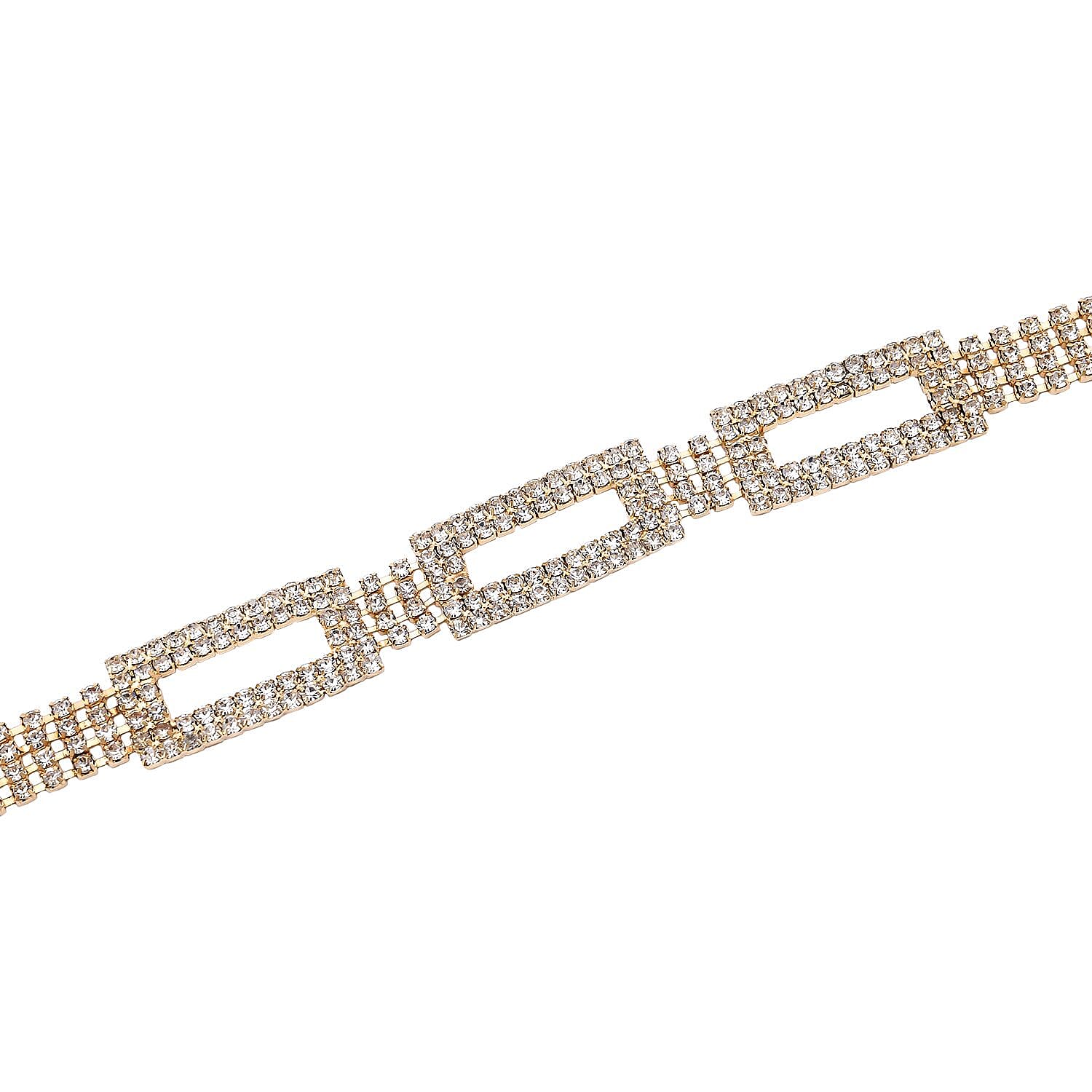 100% Crystal Glass Belt (Size 130 cm) - Gold