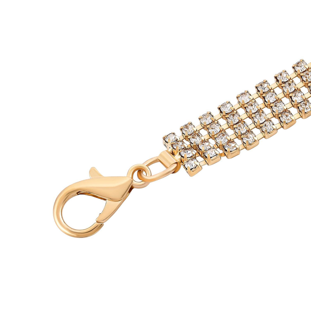 100% Crystal Glass Belt (Size 130 cm) - Gold