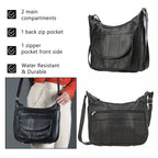 Hong Kong Closeout - 100% Genuine Leather Crossbody Bag with Shoulder Strap - Black