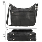 Hong Kong Closeout - 100% Genuine Leather Crossbody Bag with Shoulder Strap - Black