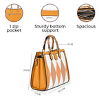 100% Genuine Leather Diamond Pattern Crossbody Bag with Handle Drop (120cm) - Yellow