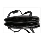 Le Monde - 100% Genuine Leather Multi Pocket Ladies Shoulder Bag with Zipper Closure - Black