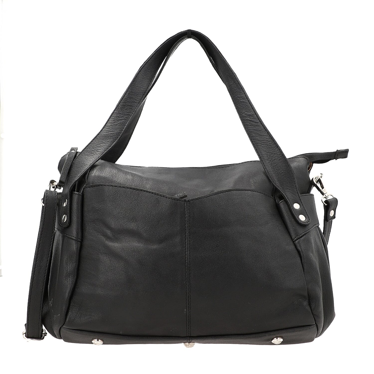 100% Genuine Leather RFID Bailey Bag - Black