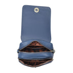 Sencilez Of Barcelona 100% Genuine Leather Snake Pattern Handbag with Shoulder Strap - Blue