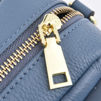 Sencilez Of Barcelona 100% Genuine Leather Snake Pattern Handbag with Shoulder Strap - Blue