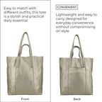 100% Genuine Leather Metalic Tote Bag With Handle Drop - Gold