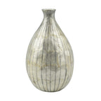 100% Handmade Capiz Circular Pear Vase (Size 29x12 Cm) - Blue