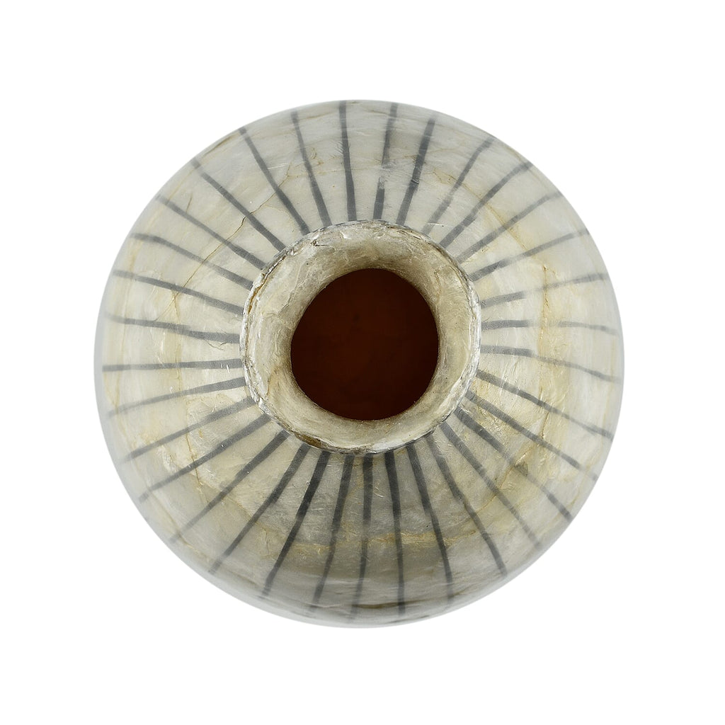 100% Handmade Capiz Circular Pear Vase (Size 29x12 Cm) - Blue