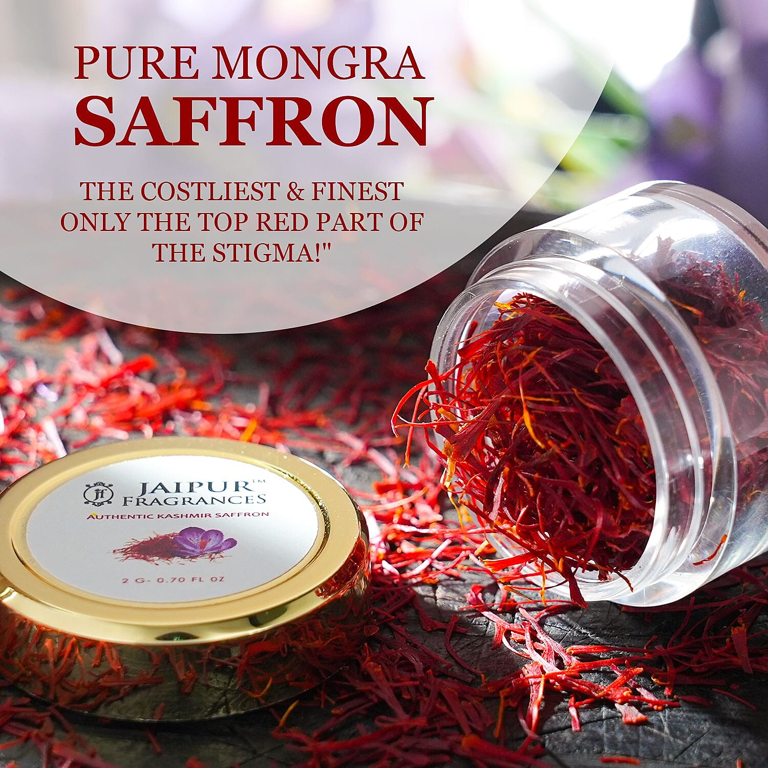 Certified 100% Pure - Natural KASHMIRI Mongra Grade Saffron - 2 GM