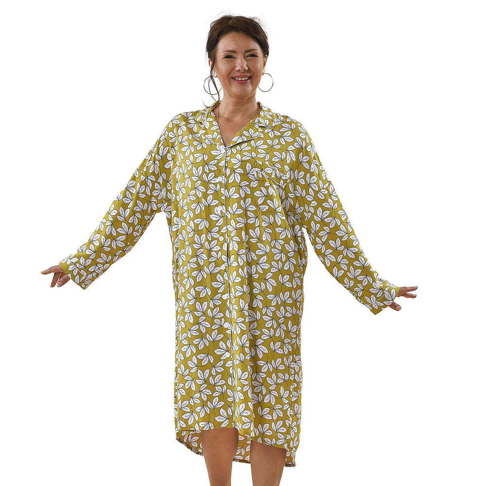 100% Viscose Floral Pattern Loungewear  (Size 8-22) - Yellow