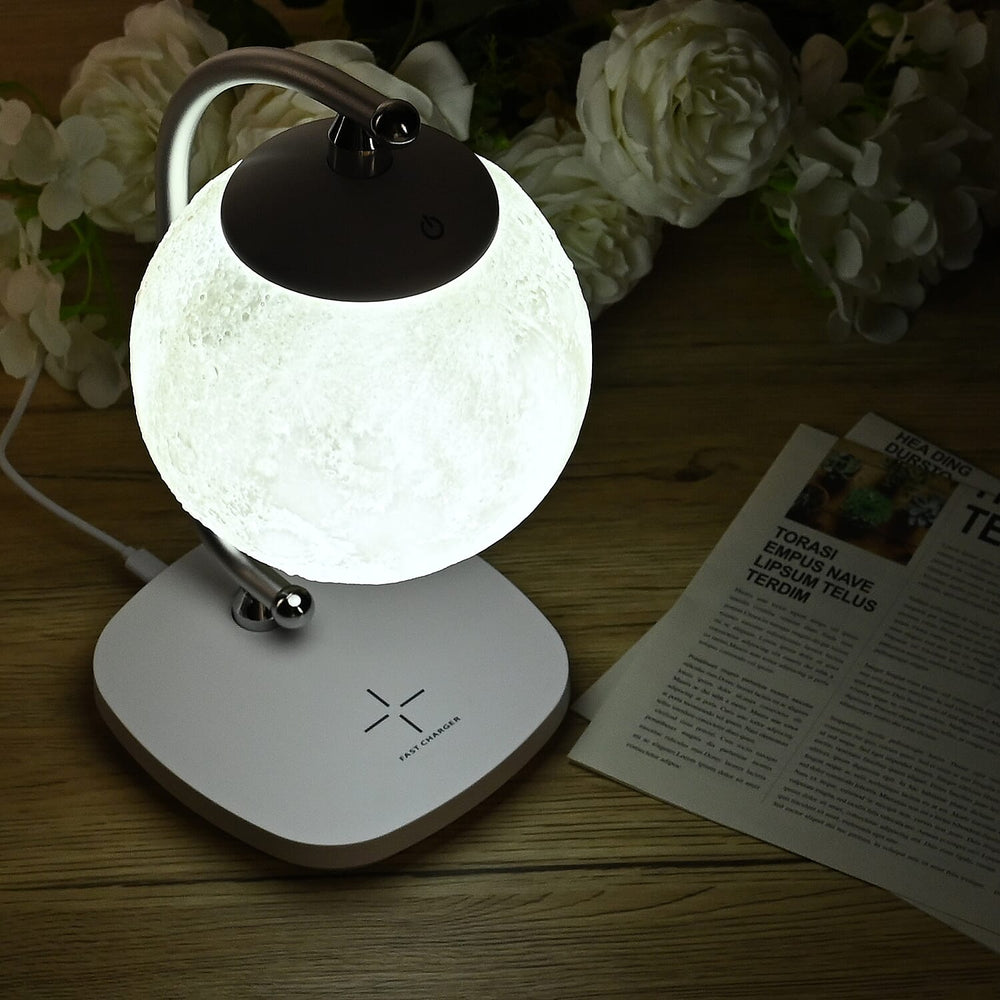 15W Wireless fast Charging Colour changing Moon Lamp