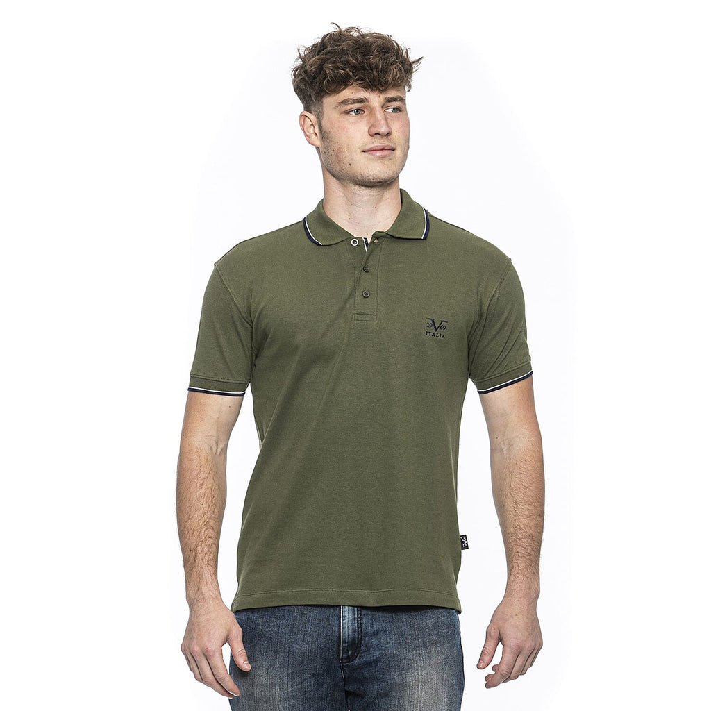19V69 ITALIA by Alessandro Versace 100% Cotton Polo T-Shirt (Size XXL) - Khaki
